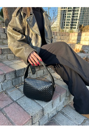 Generic Örgülü Baget Çanta Siyah