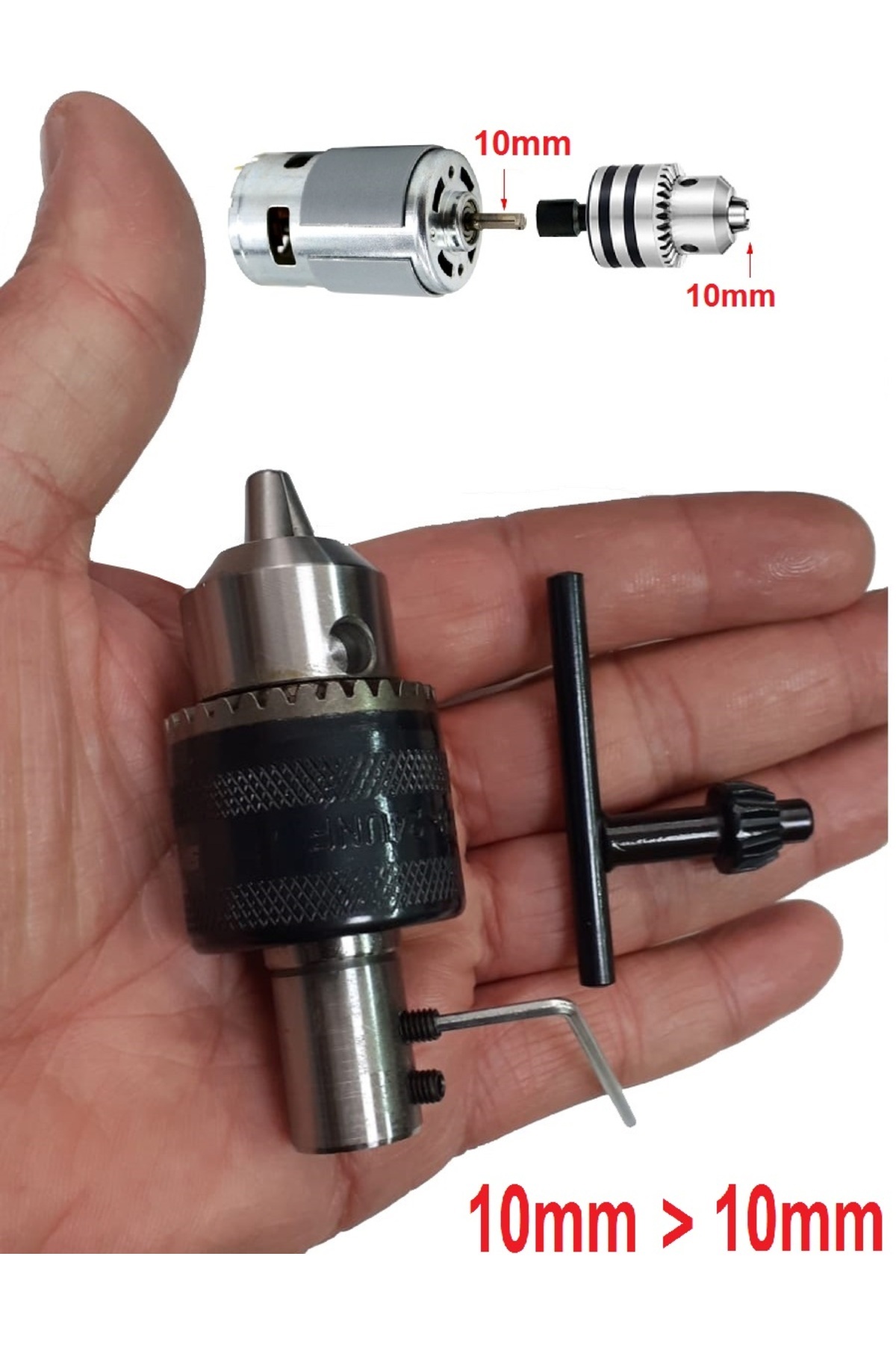 Depolife Motor Için 10mm Metal Mandren Ve 10mm Kaplin Adaptör Seti Okul ...