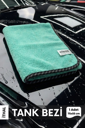 Ellesill Profesyonel Tüy Bırakmayan Yeşil Ultra Emici Araç Kurulama Bezi 75x5...