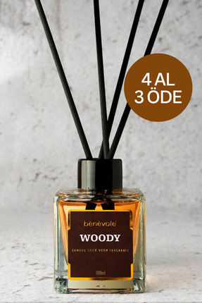 Benevole Woody Bambu Çubuklu Oda Kokusu 100 ml | Odunsu, Vanilya ve Amber Not...