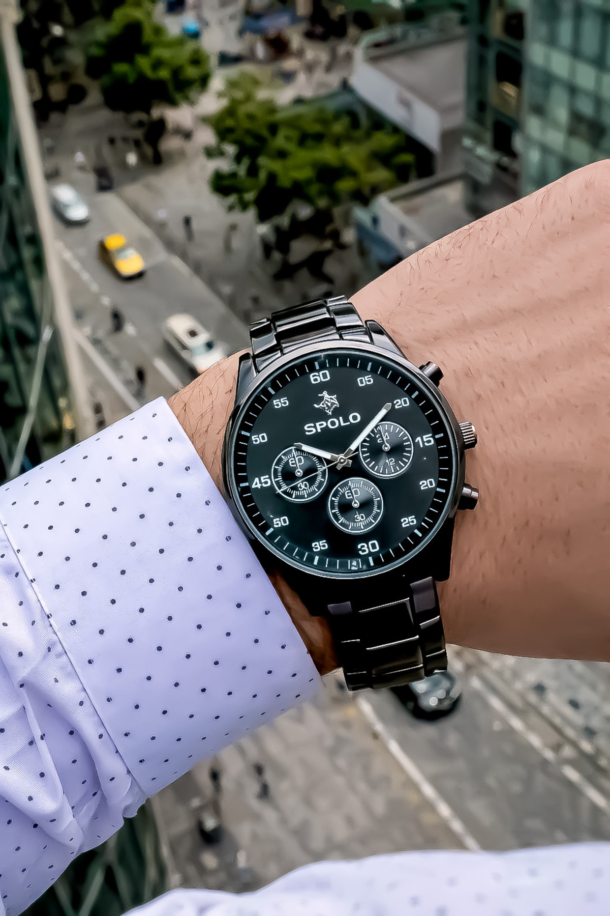 S.POLO  Yeni Sezon Siyah Renk Erkek Kol Saati Bileklik Hediyeli Babalar Günü Hediyesi - Görsel 4