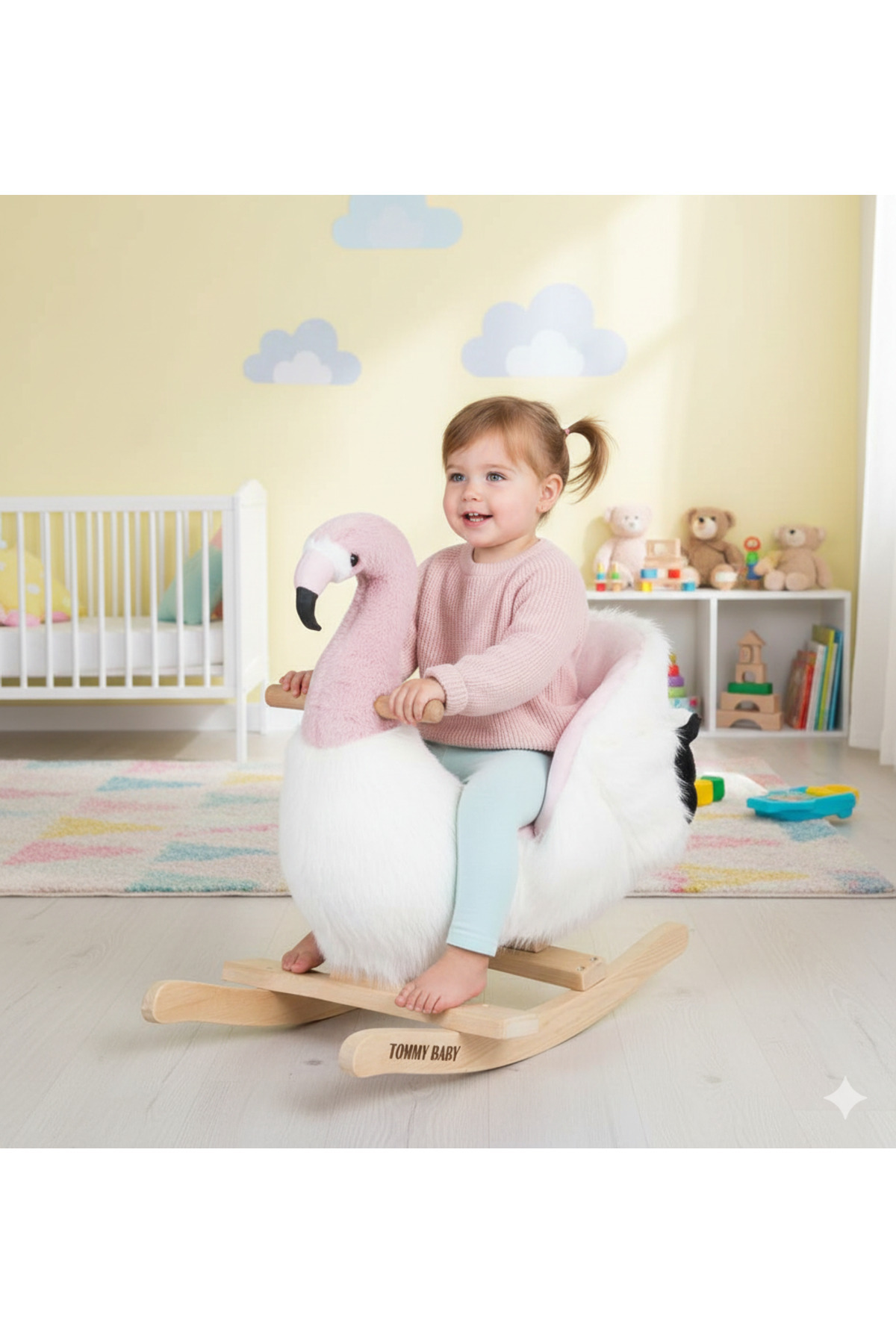Educational Plush Rocking Horse Wooden Rocking Horse