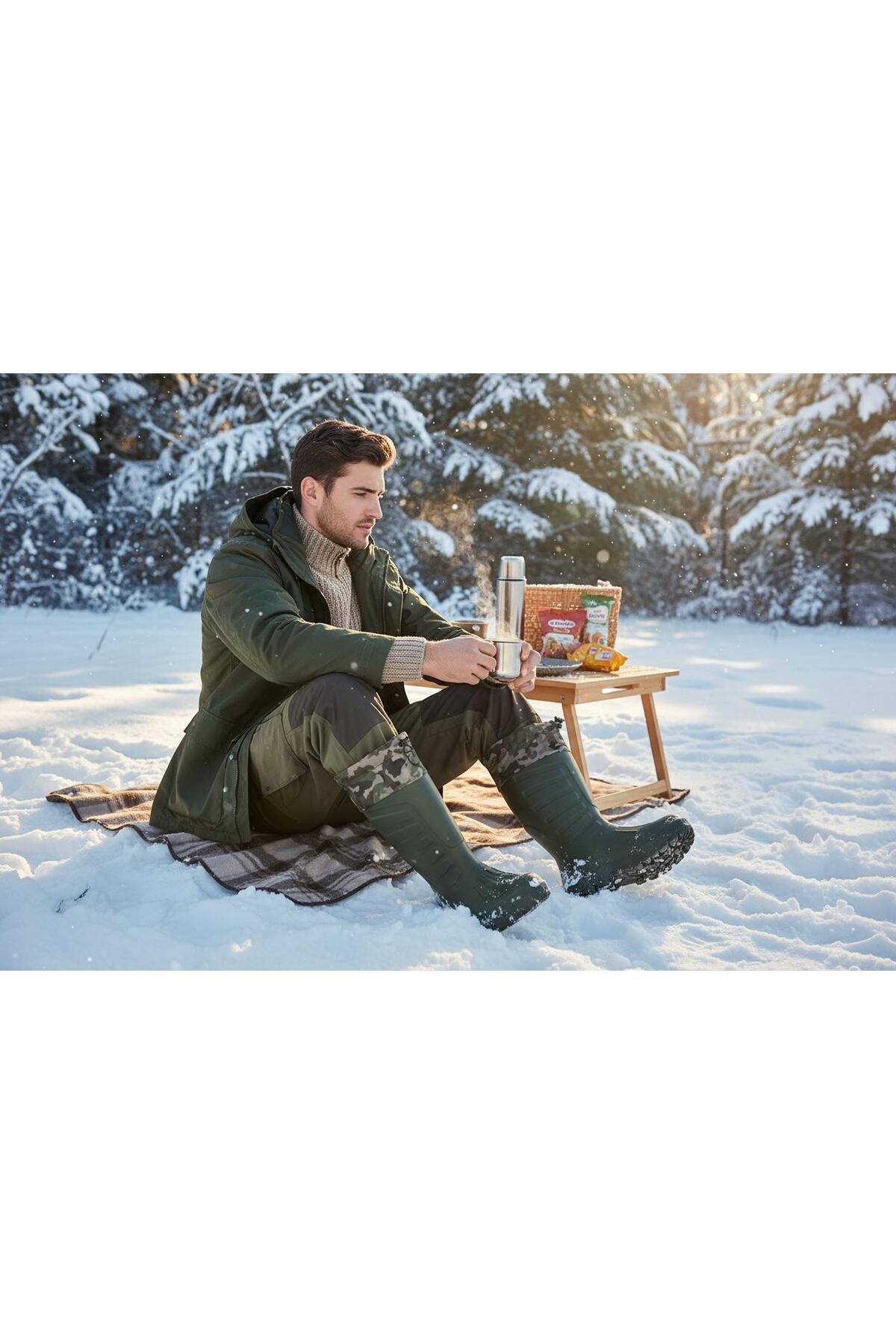 Sonimix  Sonımıx Kauçuk- Avcı Çizme Termal Çoraplı Boğazlı Poli Erkek Çizme - Görsel 6