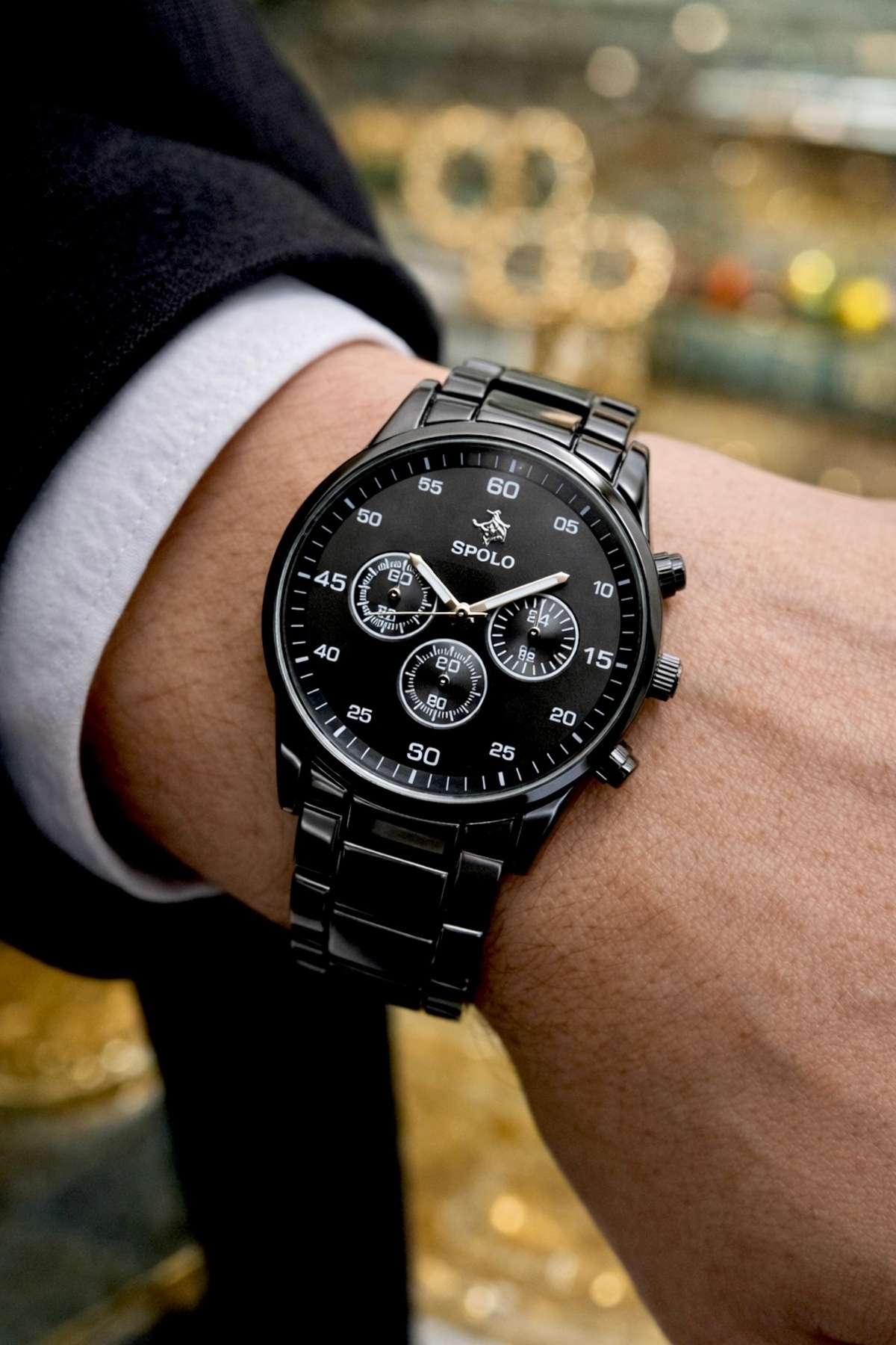 S.POLO  Yeni Sezon Siyah Renk Erkek Kol Saati Bileklik Hediyeli Babalar Günü Hediyesi