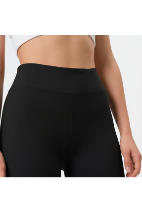 MRS.MODA Kadın Siyah Kışlık Şardonlu Yüksek Bel Toparlayıcı Tayt