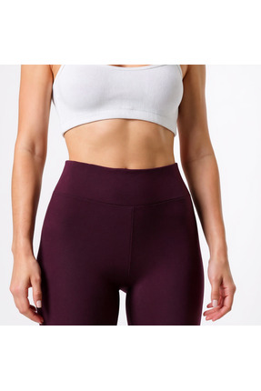 MRS.MODA Kadın Mürdüm Kışlık Içi Şardonlu Yüksek Bel Toparlayıcı Tayt