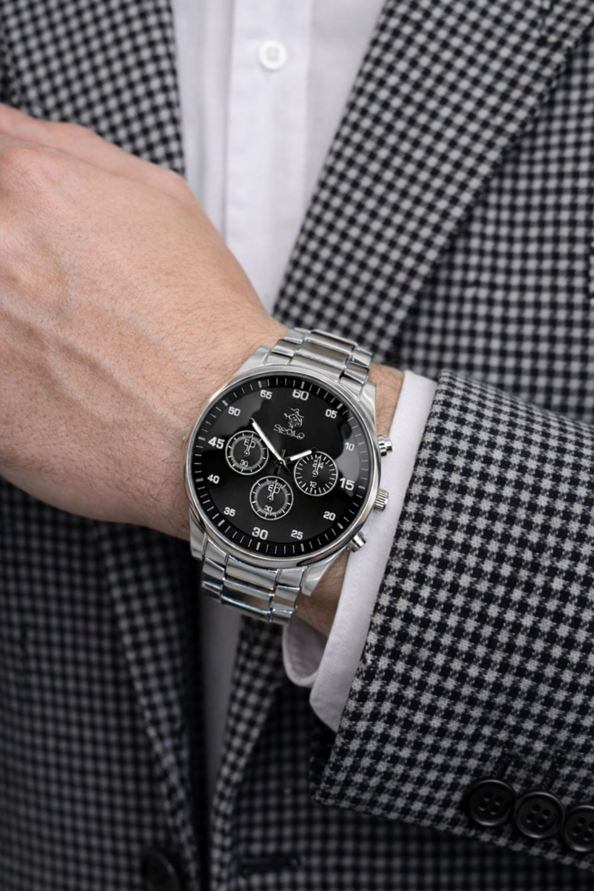 S.POLO  MARKA GÜMÜŞ RENK ERKEK KOL SAATİ SEVGİLİLER GÜNÜ HEDİYESİ - Görsel 3