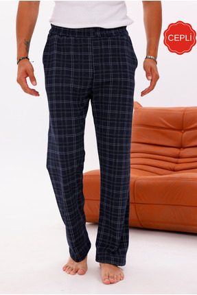 Pijamasoft Pamuklu Cepli Ekose Baskılı Beli Lastikli Şık Ve Rahat Erkek Pijam...