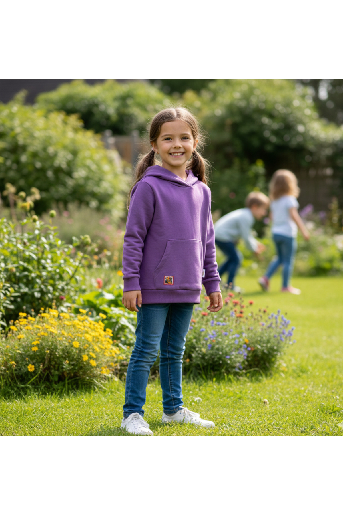  هودی یونیسکس بچه‌گانه سویشرت بنفش یونیسکس سویشرت کودک HRBTXT321-MR