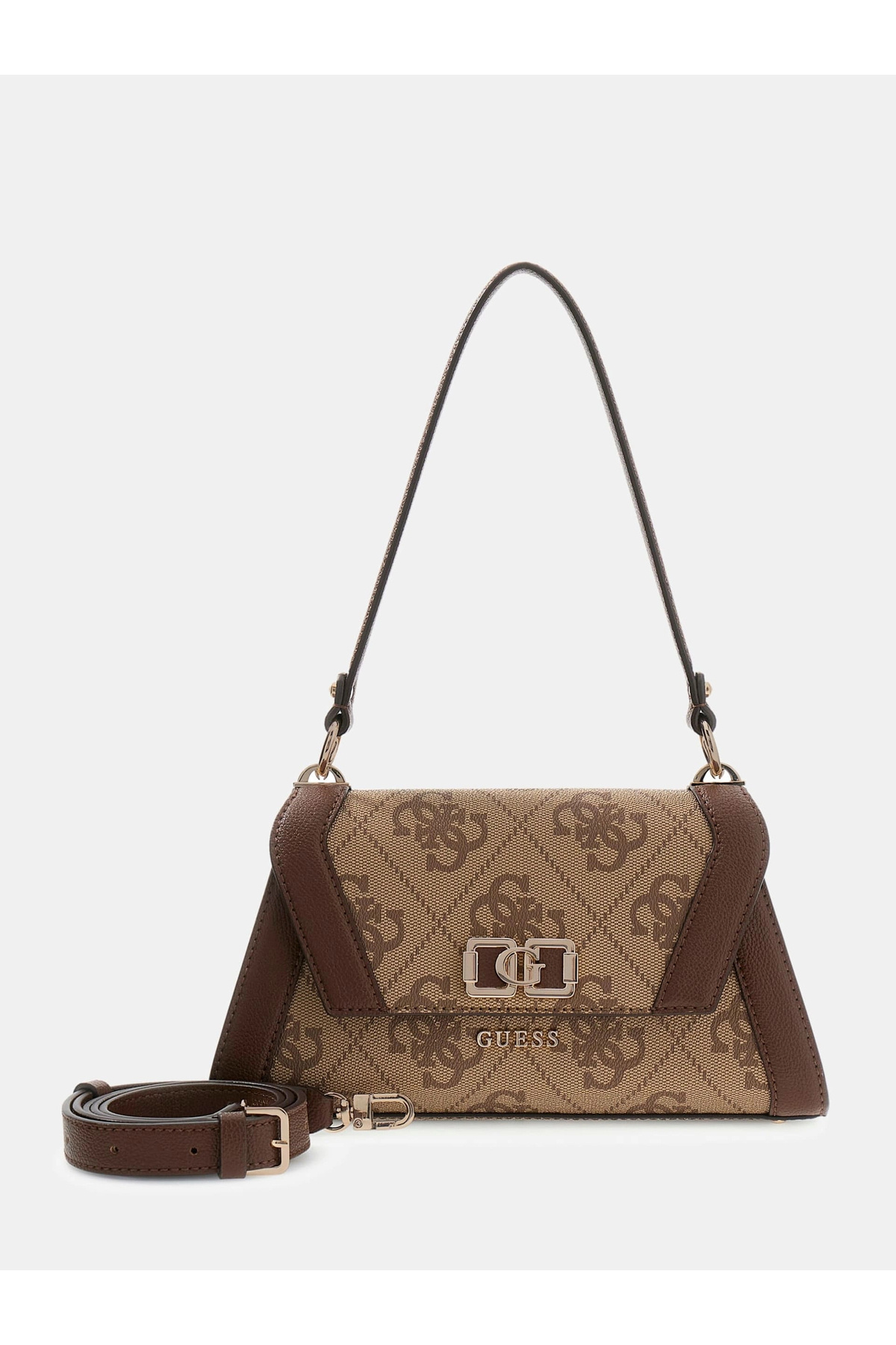 گس کیف دستی زنانه قهوه‌ای رنگ طرح لوگوی کارنیلا مدل HWOS9901190-LW