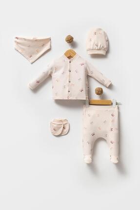 Bubbles %100 PAMUK KELEBEK KIZ BEBEK 5 PARÇA HASTANE ÇIKIŞ SETİ