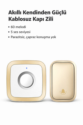 SONEX Kablosuz Kapı Zili Seti – 60 Melodi, 110 dB, 150 m Menzil (1 Alıcı + 1 ...