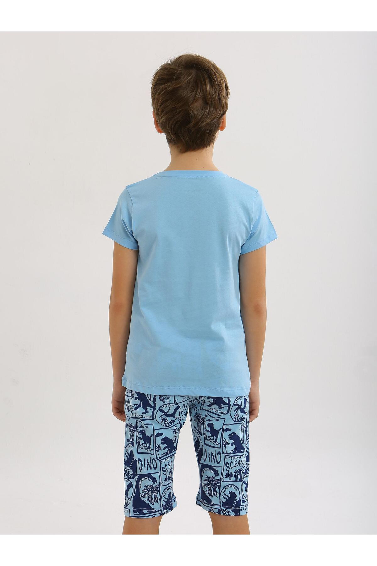 vitmo Erkek Çocuk Kısa Kollu Kapri %100 Pamuklu Pijama Takımı Trainer fotoğrafı 3 (önizleme)