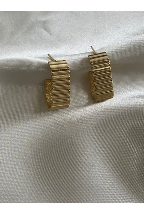YILDIZ Çizgi halka gold Çelik küpe
