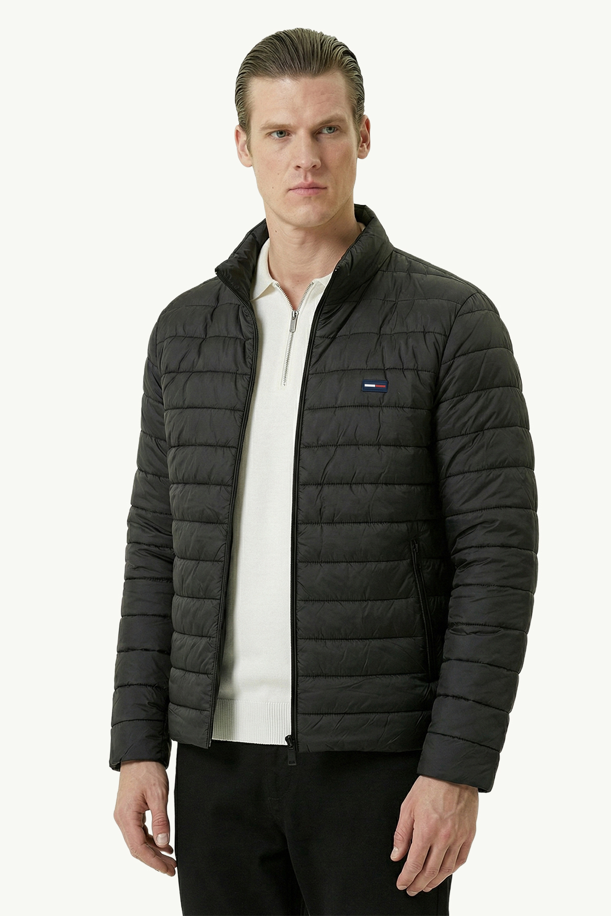 D1fference  Erkek İçi Astarlı Su İtici Rüzgar Geçirmez Hafif Elyaf Dolgulu Dik Yaka Spor Şişme Mont - Görsel 2