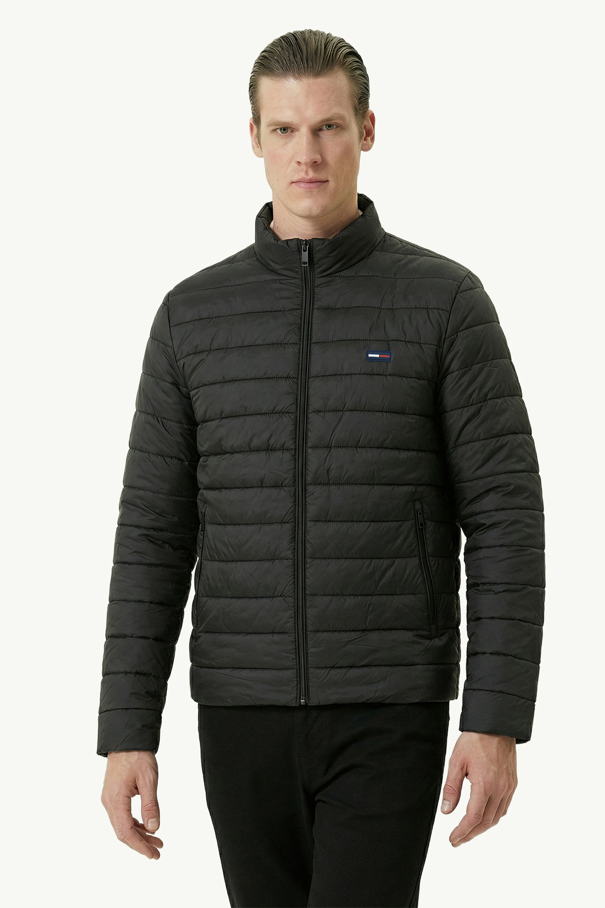 D1fference  Erkek İçi Astarlı Su İtici Rüzgar Geçirmez Hafif Elyaf Dolgulu Dik Yaka Spor Şişme Mont - Görsel 3