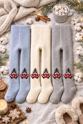 Pico Baby 3'lü Unisex Bebek & Çocuk Havlu Külotlu Çorap Renkli Araba Desenli