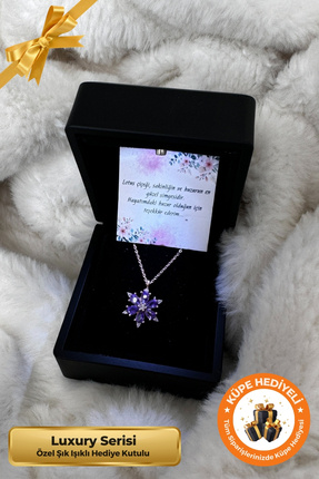 Lucente Jewellery Luxury Serisi Işıklı Hediye Kutulu 925 Ayar Rose Gümüş Kapl...