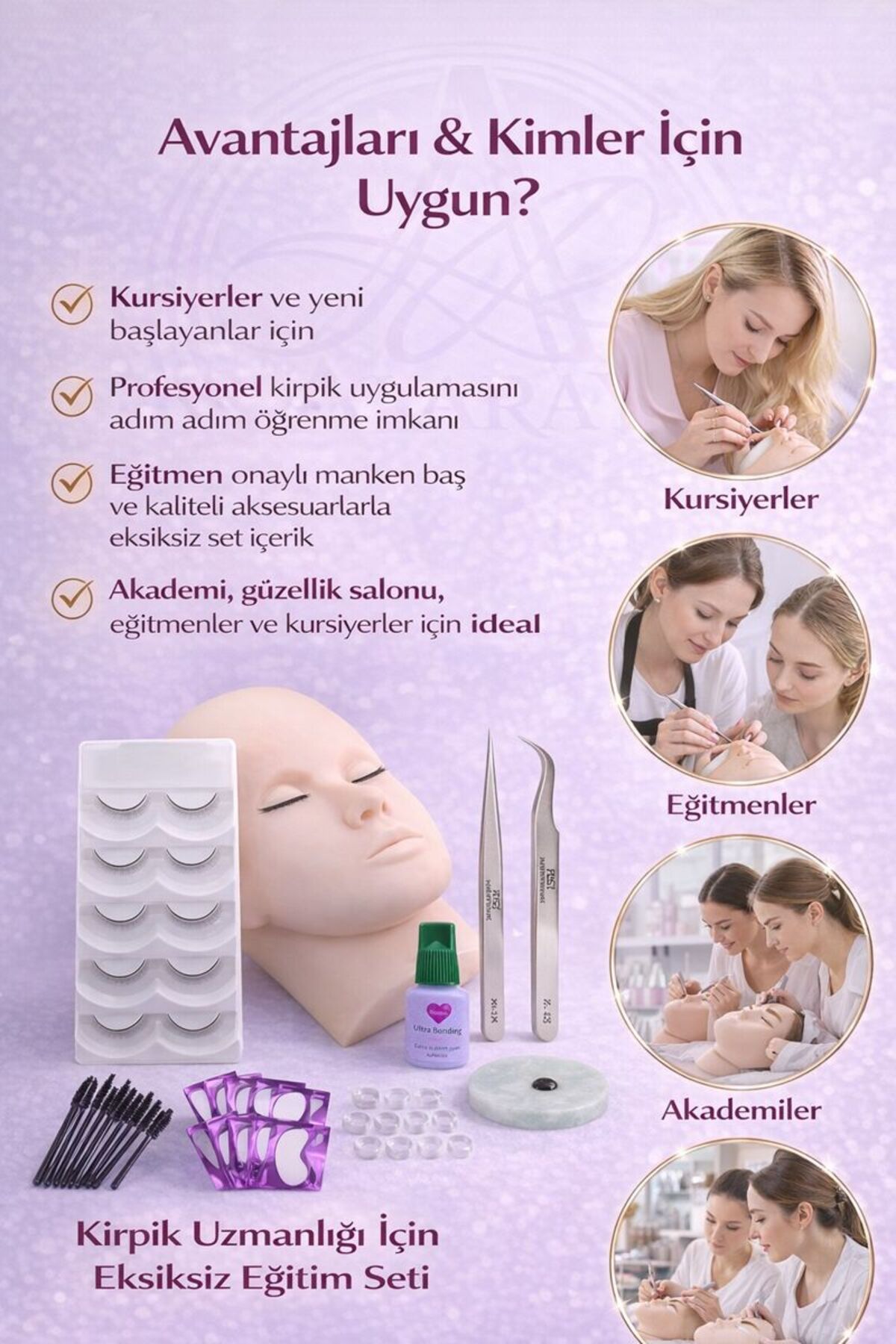 مجموعه آموزش اکستنشن مژه / مجموعه کامل — 98342707 — تصویر 4 از 5