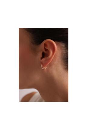 Tufanlar Kuyumculuk 14 Ayarl Altın Gizli Kilitli Halka Küpe 1.2 cm