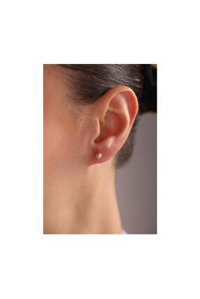 Tufanlar Kuyumculuk 8 Ayar Altın Kalemli Vidalı Top Küpe 0,50GR 4mm.