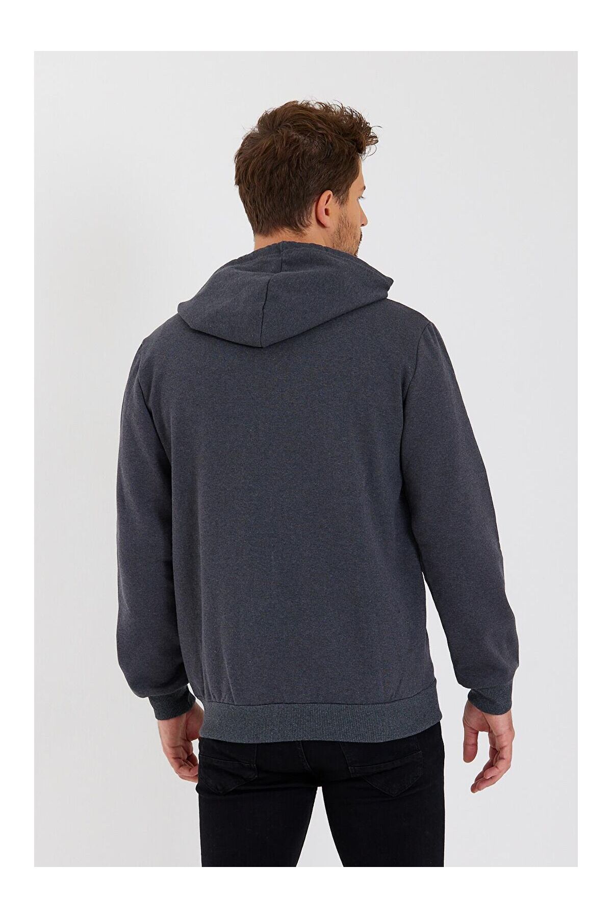 ATKGİYİM Erkek 4 renk Kapüşonlu Fermuarlı Battal Beden Sweatshirt Ceket 2XL-6XL" görsel 2