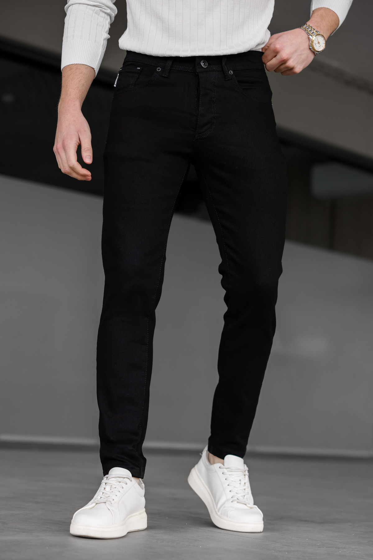 Ser Joven  Erkek Siyah Slim Fit Likralı Jean Pantolon - Görsel 5