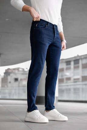 Ser Joven Erkek Lacivert Slim Fit Likralı Jean Pantolon
