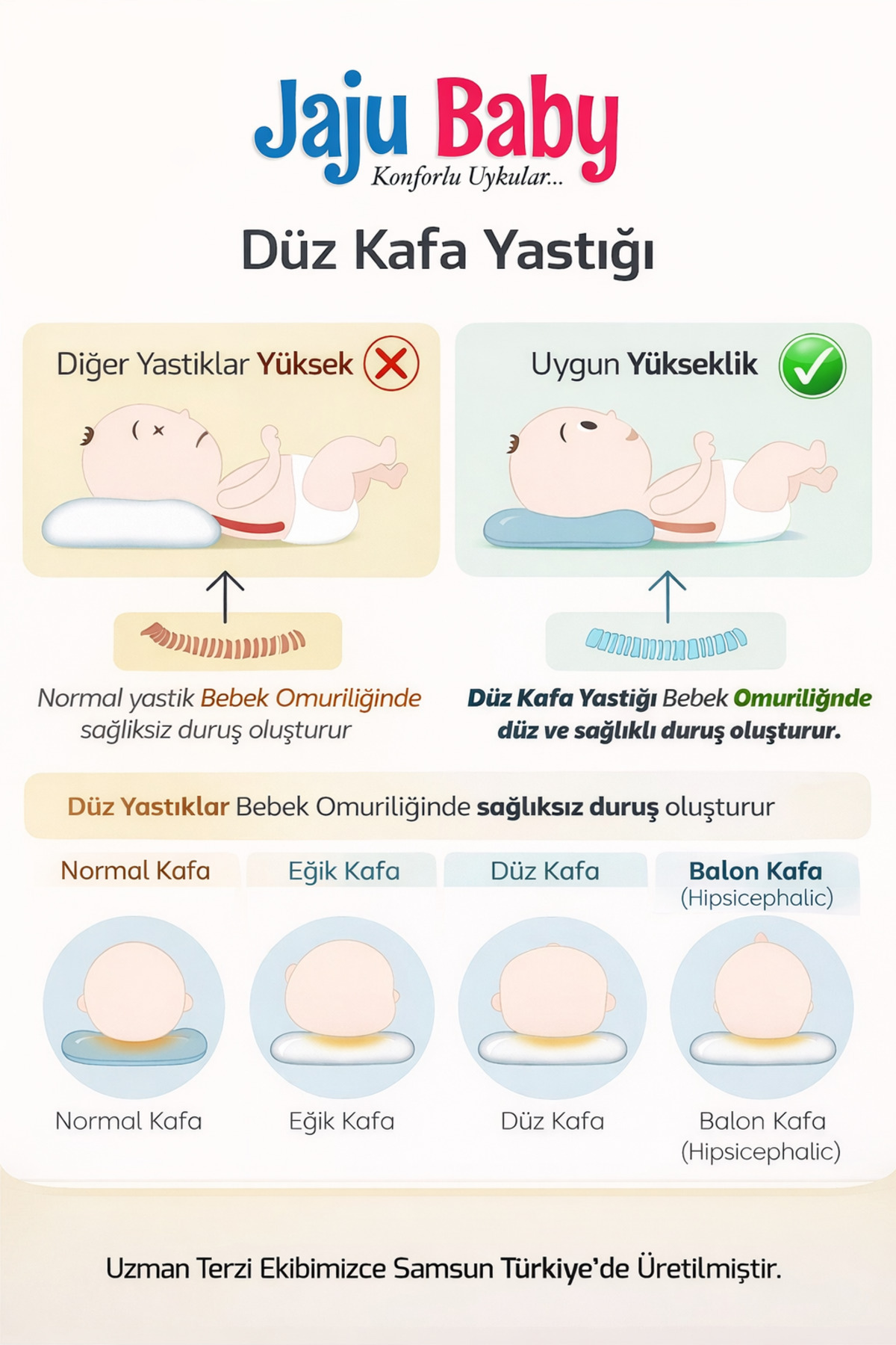 Jaju Baby 0-12 Ay Orman Düz Kafa Yastığı Yenidoğan Bebek Yastık fotoğrafı 3 (önizleme)