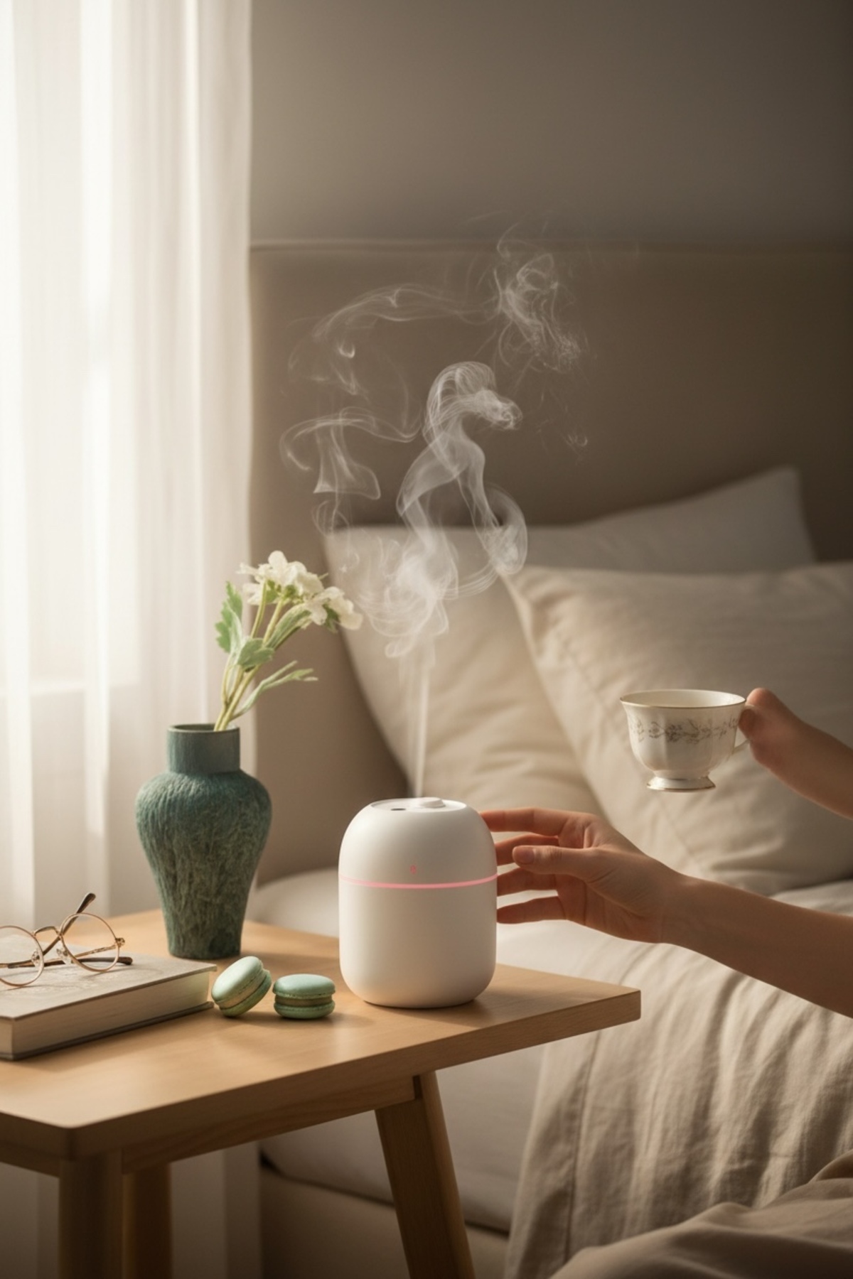 Drip Model Illuminated Ultrasonic Air Humidifier Steam Machine and Aroma Diffuser