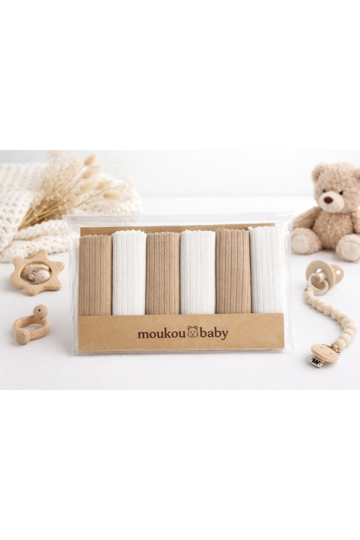 Soft 6pcs 100% Organic Cotton Baby Wipes Set - Suitable for Daily Use