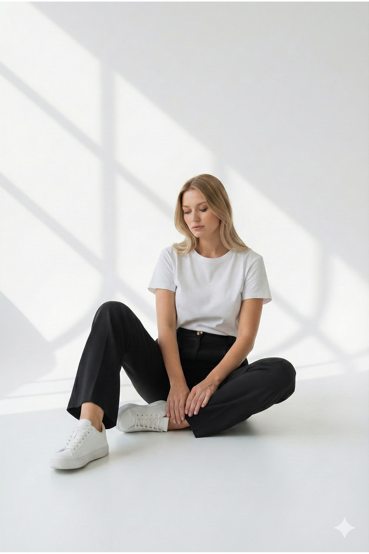 Fast Perry  Yüksek Bel Lastikli Geniş Paça Palazzo Dokuma Kadın Pantolon - Görsel 3