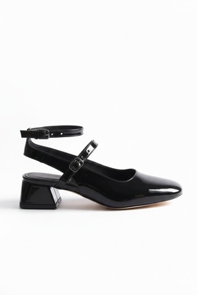 Genel Markalar kadın topuklu Mary Jane Rugan Kadın Arkası Açık Kare Küt Burun...