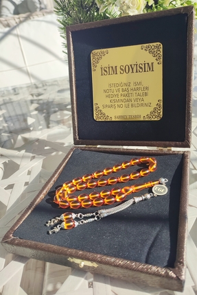 ŞAHBEY TESBİH Kişiye Özel Yazılı Premium Kutuda İsim ve Harf Tasarımlı Üst Dü...
