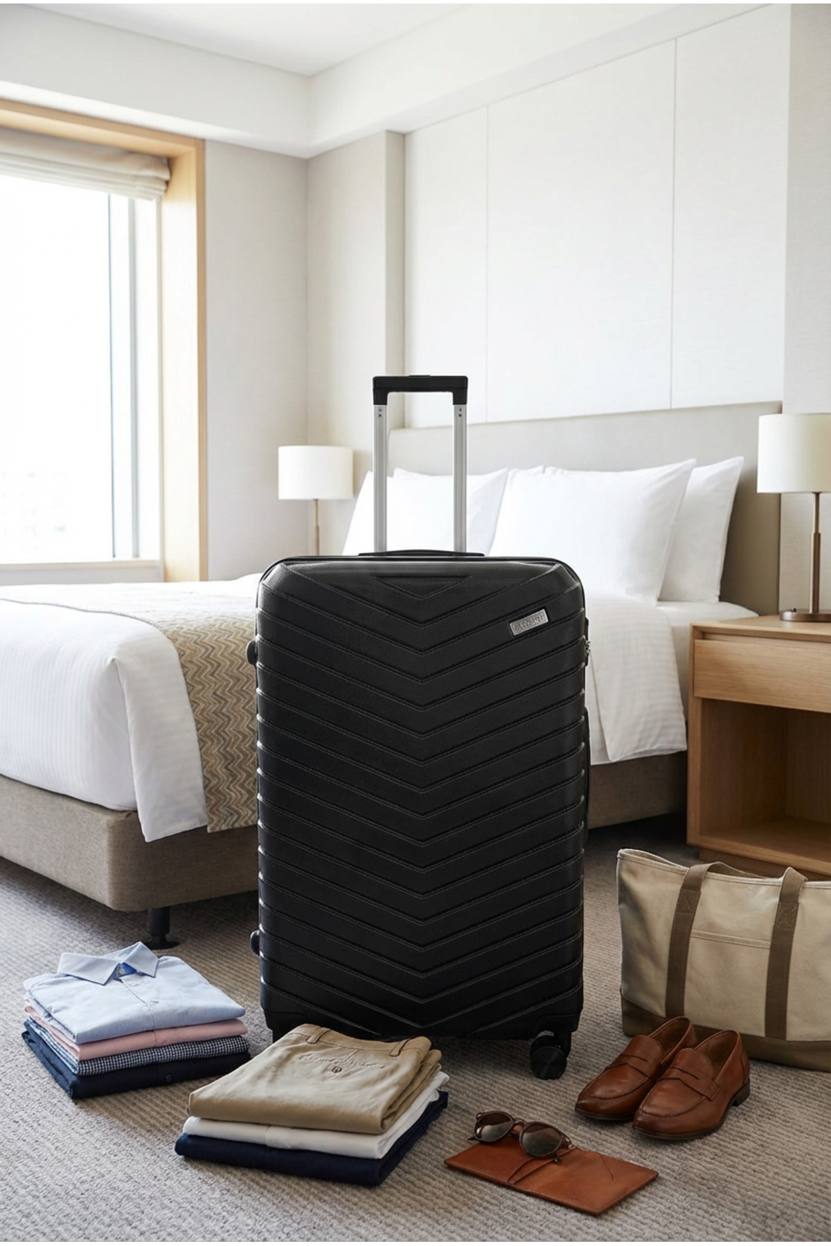 Wexta  Valiz Orta Boy Valiz Bavul Wx-1001 Siyah Seyahat Bavul