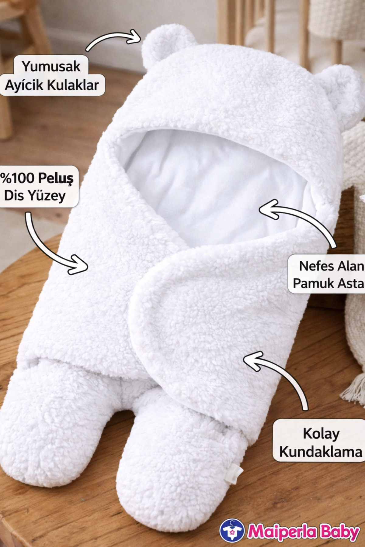 Mai Perla Bebek Dış Kundak Welsoft Pamuk Astarlı Uyku Tulumu fotoğrafı 3 (önizleme)