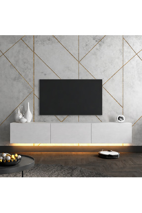 Sakura Ahşap Hunerika Lorina 3 kapaklı tv ünitesi- Wood Beyaz-Minifiks Bağlan...