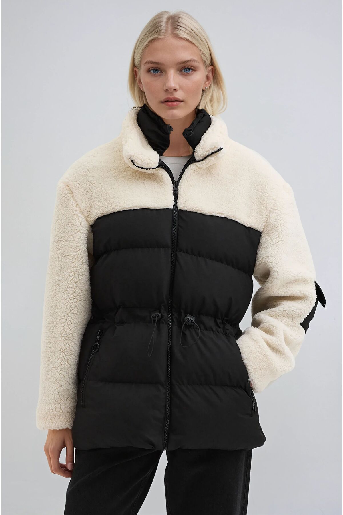 Lijuri Черно удобно яке от вълнена смес 7109