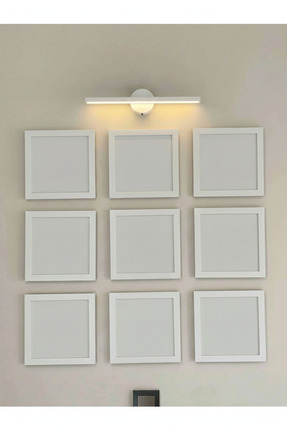 Wooden Factory 9 Adet Beyaz Çerçeve Seti – 20x20 Cm (Dış Ölçü) Kare Duvar Dek...
