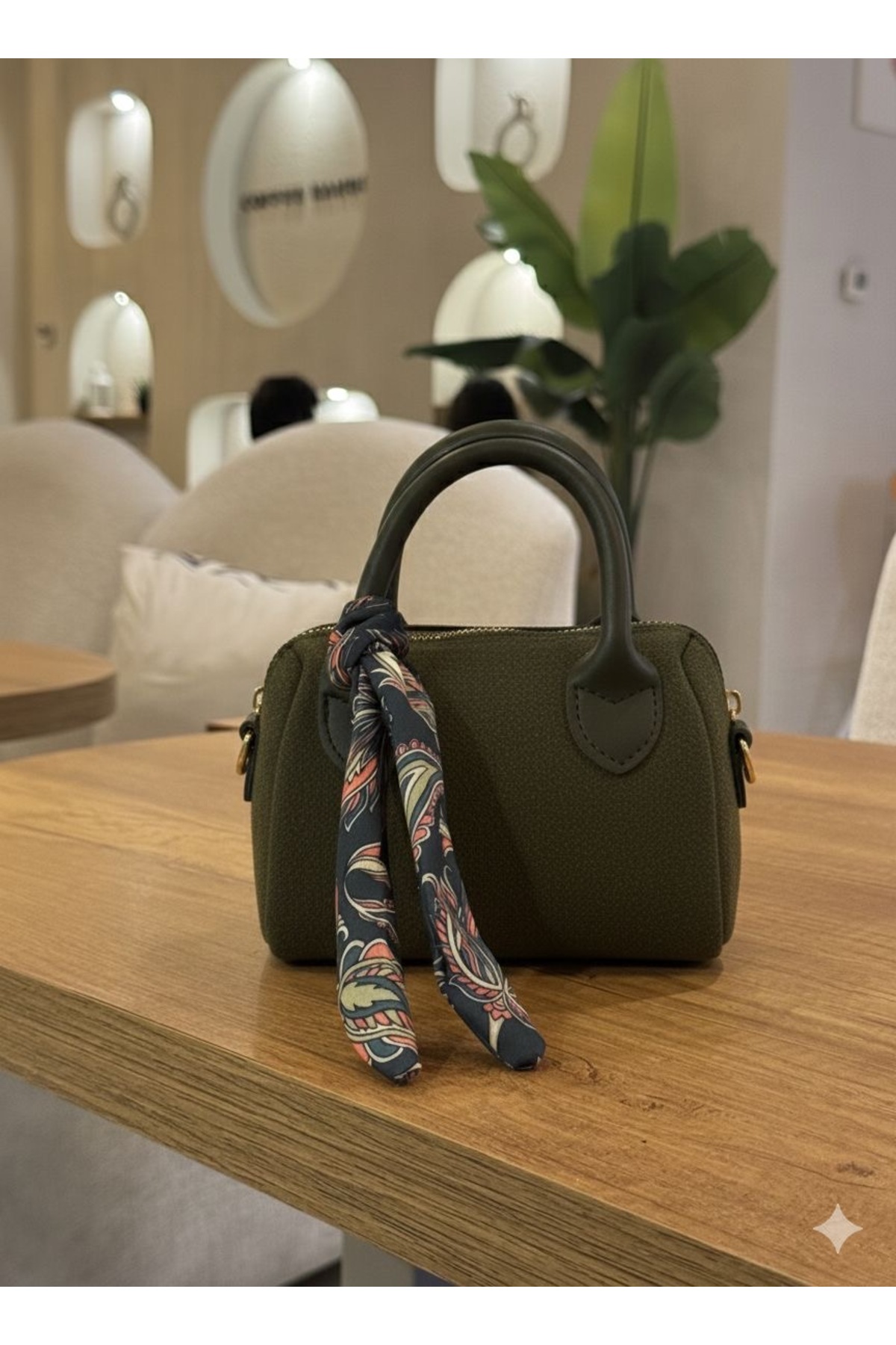 LİZZY BAG Haki Yeşil mini Tek Bölmeli Fermuarlı Ayarlanabilir