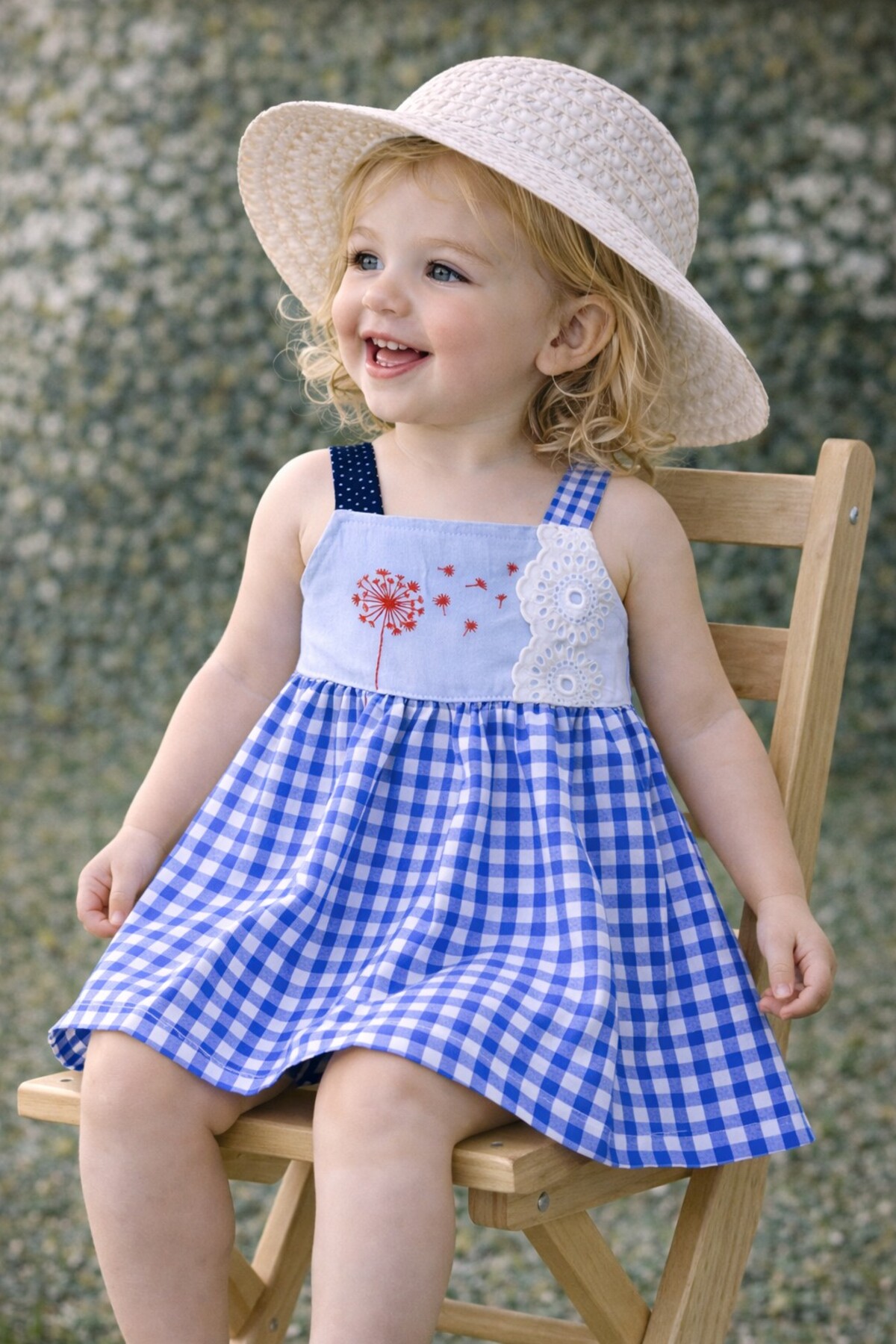 Kidex’s Baby Kız Bebek Yazlık Elbise Dantel Detaylı Pötikareli Elbise fotoğrafı 3 (önizleme)