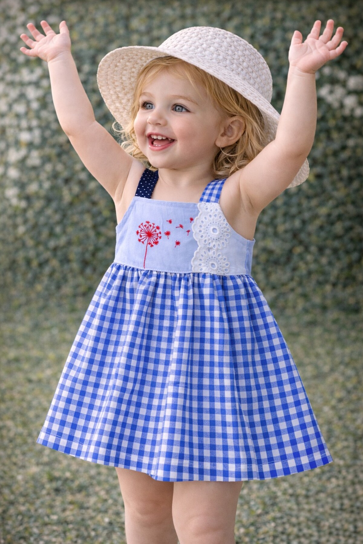 Kidex’s Baby Kız Bebek Yazlık Elbise Dantel Detaylı Pötikareli Elbise fotoğrafı 2 (önizleme)