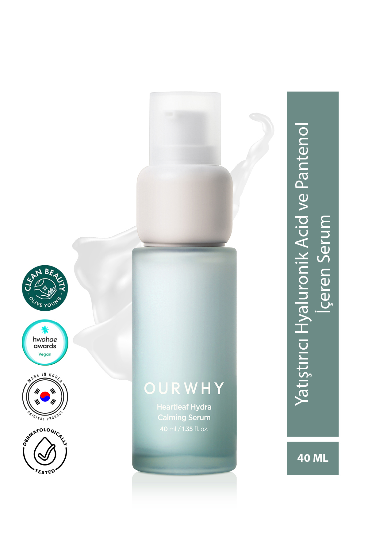 Ourwhy Heartleaf Hydra Hyaluronik Asit ve Panthenol İçeren Yatıştırıcı Nemlendirici Serum 40 ml — hydra40