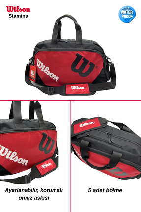 Wilson Spor Ve Seyahat Çantası Siyah Kırmızı El Valizi