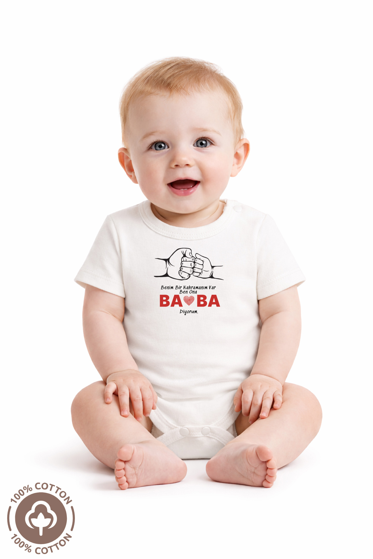 100% Organic Cotton I Have a Hero I Call Him Dad Printed Baby Bodysuit