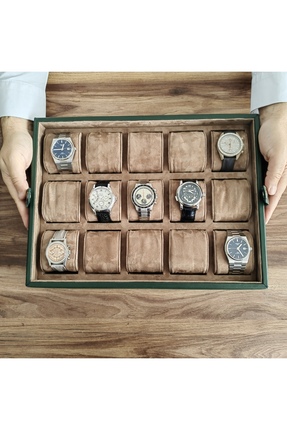 Onywatch Gerçek Deri El Yapımı 15'li Saat Kutusu