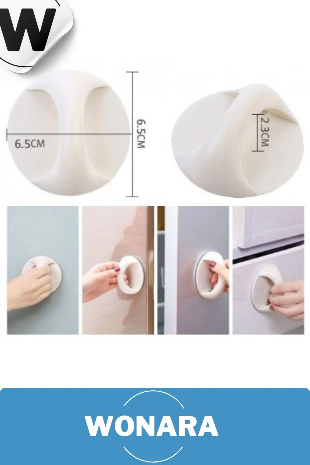 Wonara Çok Amaçlı İz Bırakmayan Yapışkan Tutacak Kapı Dolap Cam Fayans Ahşap Panel Klozet Kulp Aparatı fotoğrafı 2 (önizleme)