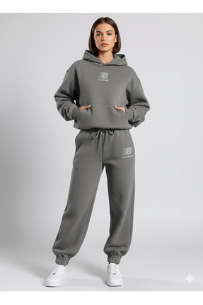 NİCE Kadın Üç Iplik Kompakt Kapüşonlu İçi Pamuklu Premium Eşofman Takımı-Alt ...