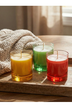 Gloria Candle Romance Middle 3 | 3'lü Shot Bardak Vanilya Kokulu Mum | Karışı...