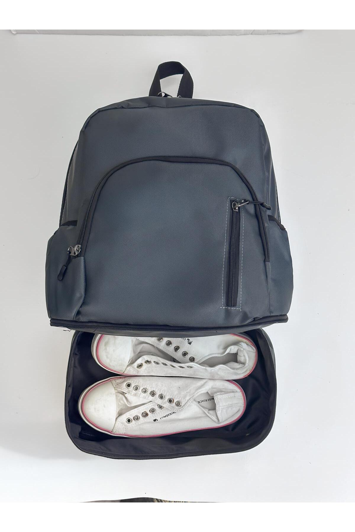 Bambus  Sporcu Sırt Çantası - Ayakkabı Bölmeli , Tablet, Telefon Bölmeli , Su Geçirmez Sporcu Sırt Çantası - Görsel 7